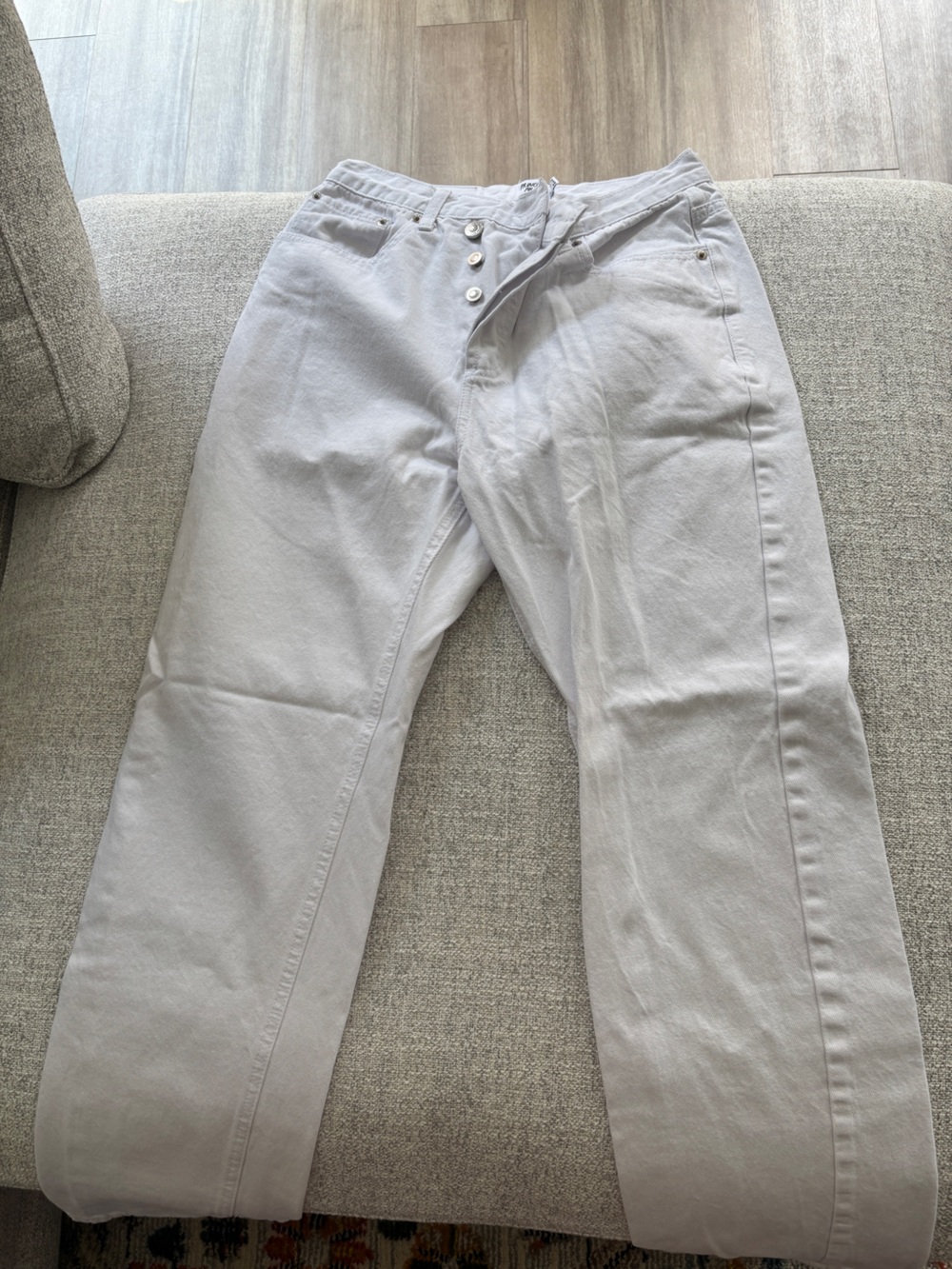 Princess Polly White Denim Button-Front Shorts